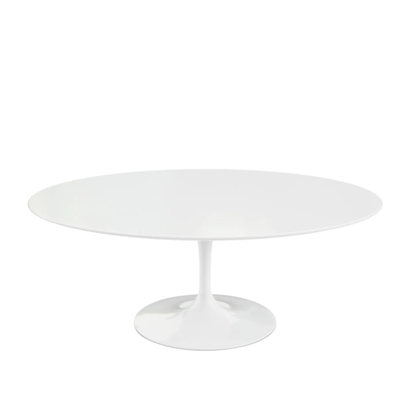 Knoll - Saarinen Low Round Table For Outdoor, H: 38 cm, Ø 107 cm, Vitt underrede - Soffbord utomhus - Eero Saarinen - Vit - Metall/Plast