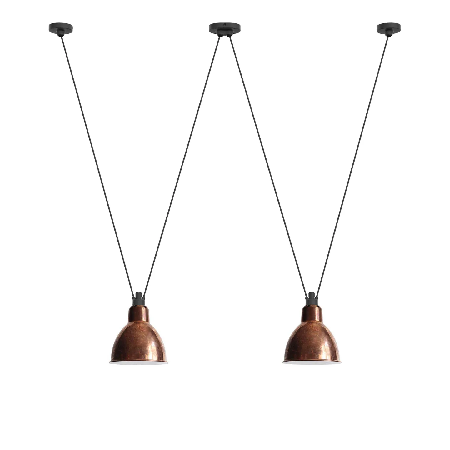 DCWéditions - Les Acrobates De Gras 324 XL Round Raw Copper/White Inside - Pendellampor - Bernard-Albin Gras - Koppar