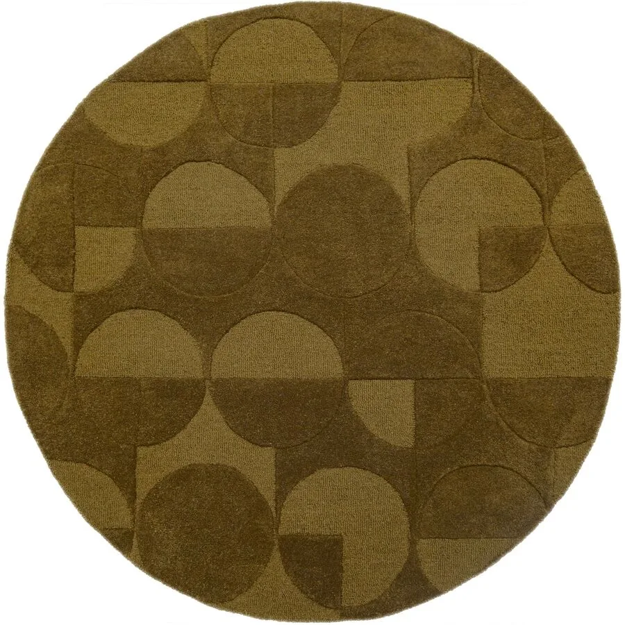 Teppich Gabby Olivgrün Symmetrie 100% Wolle 160 x 160 cm
