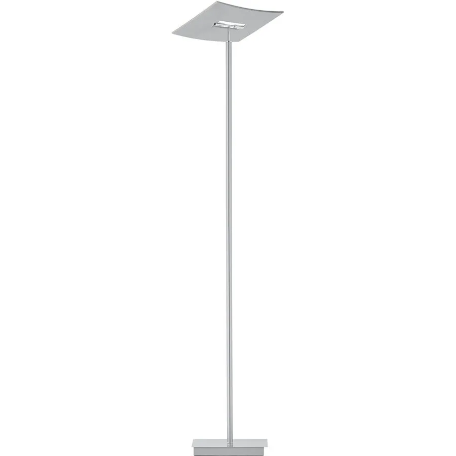 Stehlampe Maluna Grau Aluminium/Eisen 39 cm 180 cm - Farbe: Nickel matt - LED - Lichtfarbe: Extra warmweiss - LED Energiesparlampen