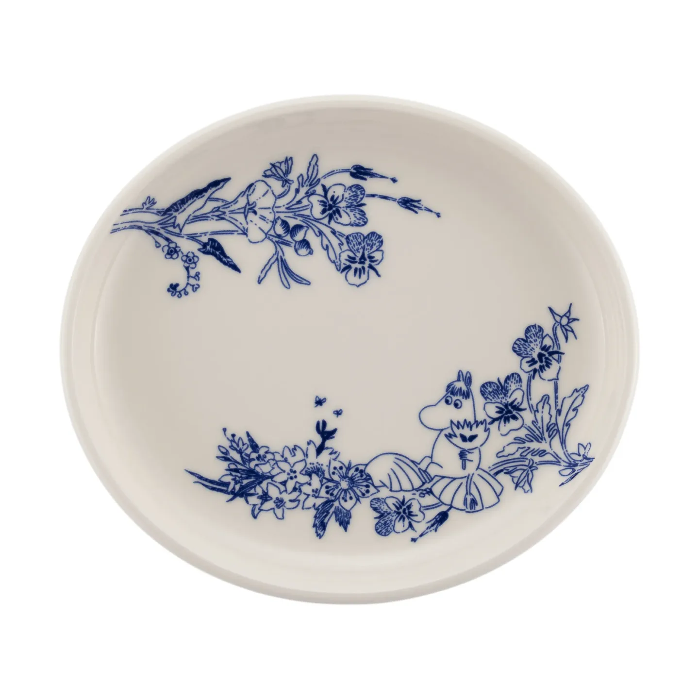 Moomin Arabia Mumin Haru Teller oval 16 cm Blau-Weiß