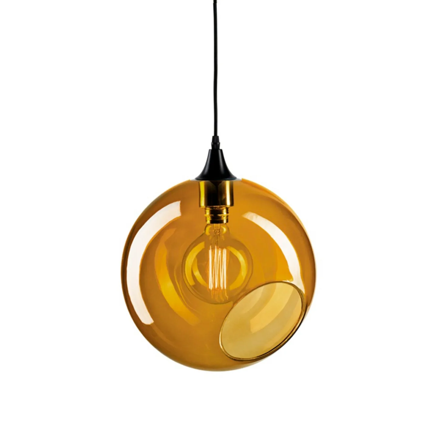 Ballroom XL pendellampe, Ø 33 cm, ravfarvet - DESIGN BY US - Glas