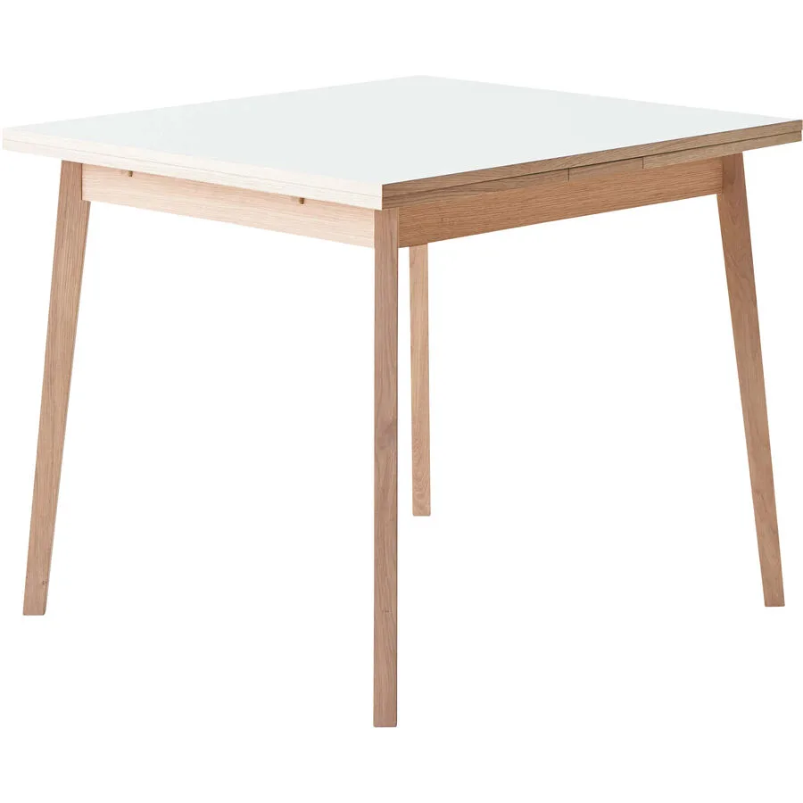 Esstisch Sinthya weiss/eiche Eiche, Melamin Massivholz B 90 T 90 cm