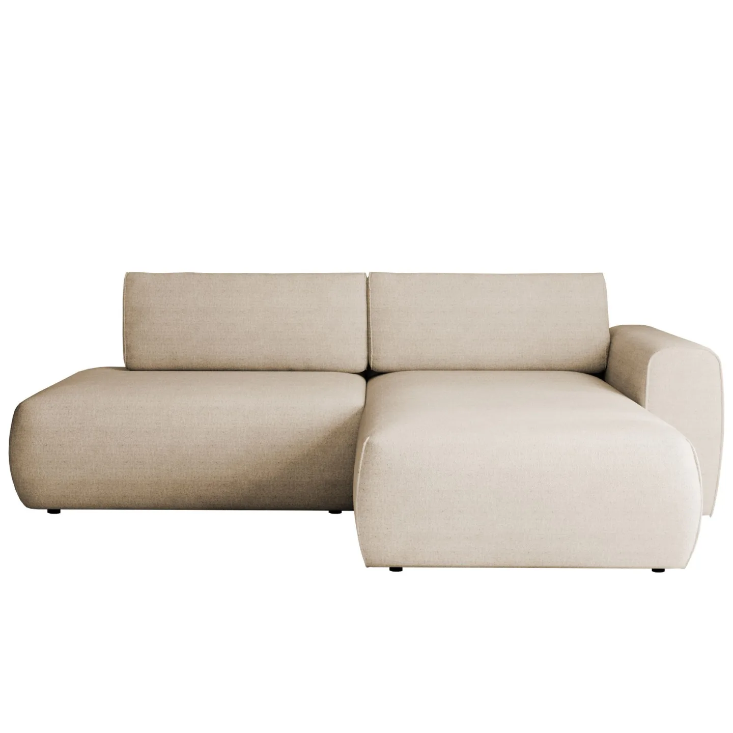 Milias 3-sits Bäddsoffa med Divan Höger och Förvaring - Beige
