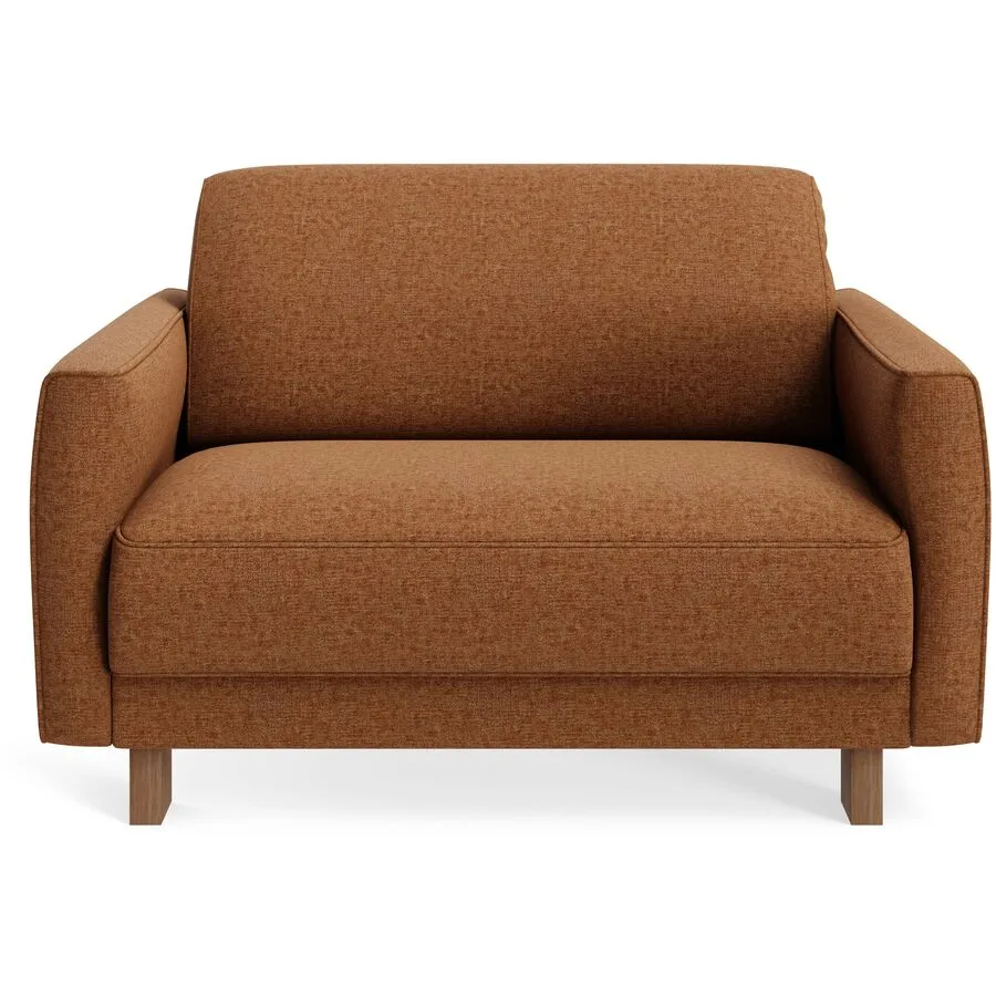 Sessel Avena Braun Stoff, Walnuss B 117 T 96 H 74 cm - Möbel Konfigurator: Traummöbel individuell zusammenstellen