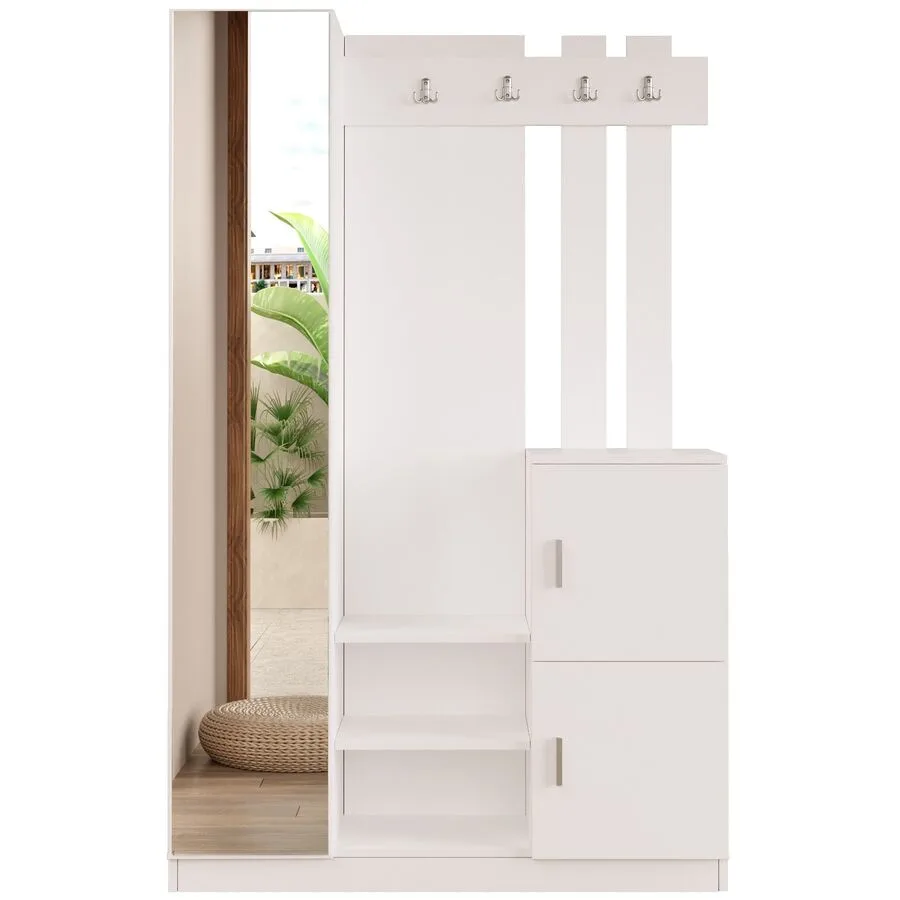 Garderobenmöbel Yemek weiss Melamin H 180 cm
