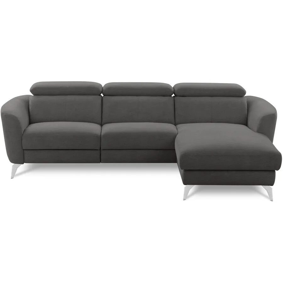 Ecksofa Simba Links Chenille Graphit B 261 T 183 cm