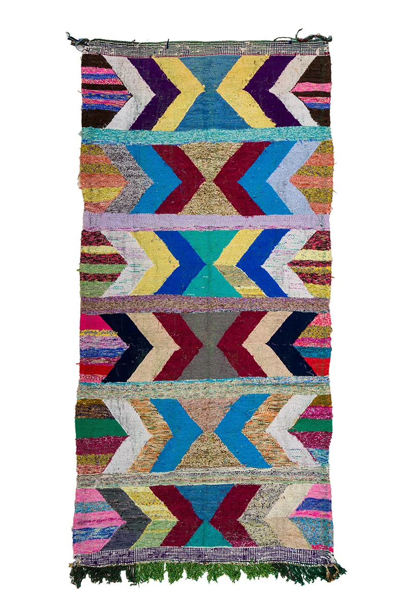 Marokkansk Boucherouite-teppe 130 x 275 cm (Størrelse: 130 x 275 cm)
