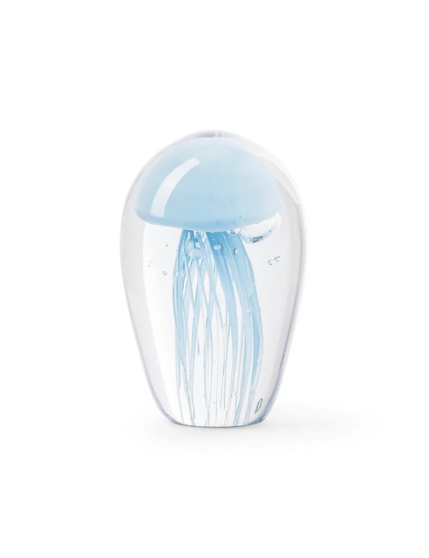Abhika Briefbeschwerer Jellyfish in Glas Hellblau H: 12 cm | Schubiger Möbel