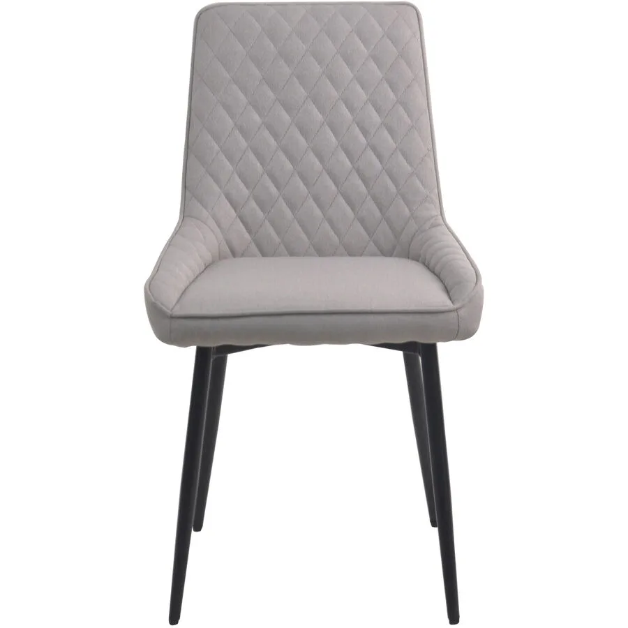 Stuhl 2er-Set Flavia hellgrau Stoff