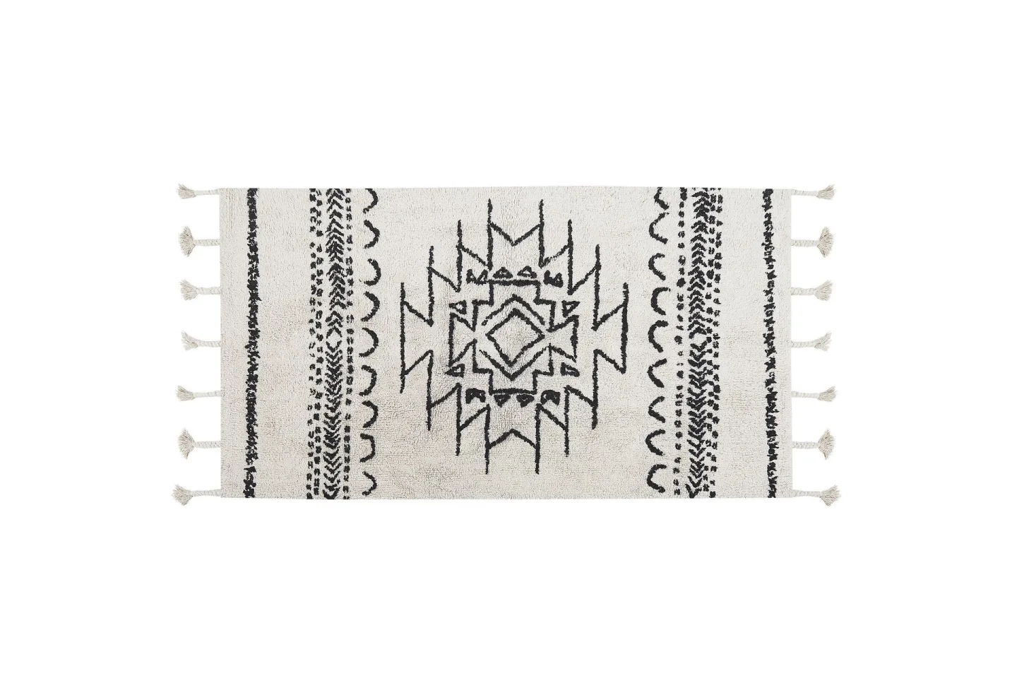 Khouribga Bomullsmatta 80x150 cm - Svart/Vit