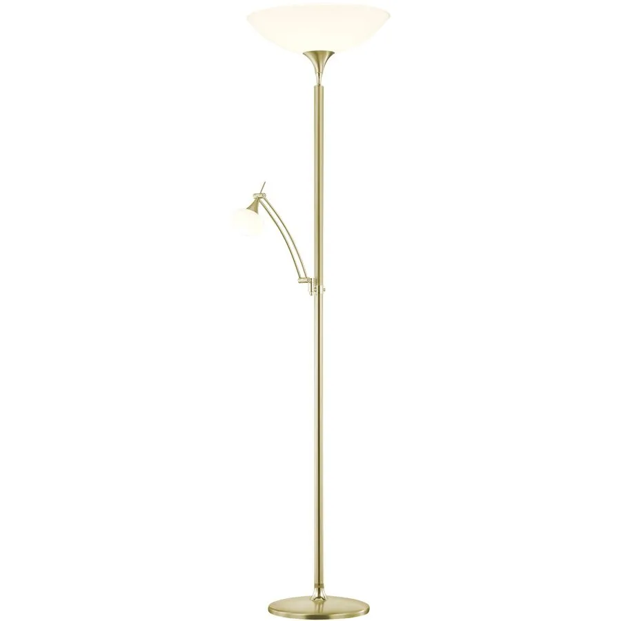 Designer-Steh/Leselampe Bankamp Opera Messing matt dimmbar H 180 cm - Material: Glas - LED - Lichtfarbe: Extra warmweiss - LED Energiesparlampen