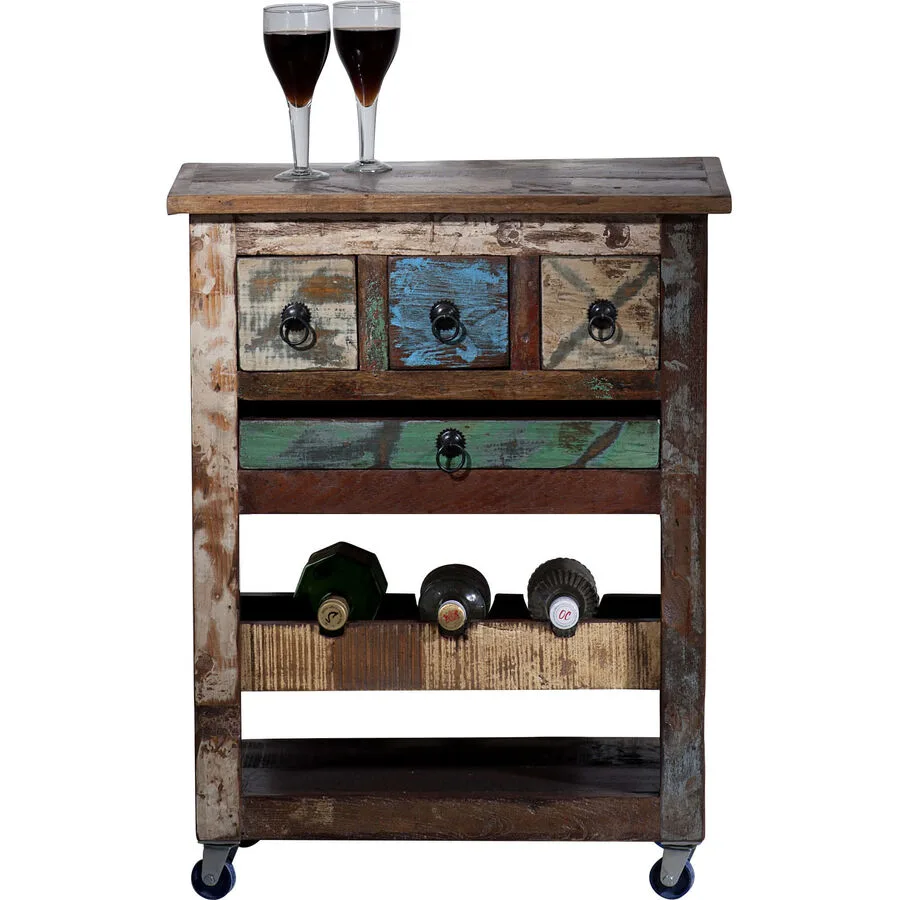 Servierwagen South bunt Holz B 78 cm