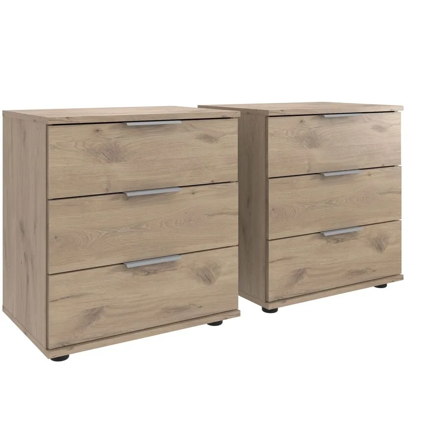 Nachttisch 2er-Set Peyton A Eiche Nachbildung Holzwerkstoff B 104 H 58 cm