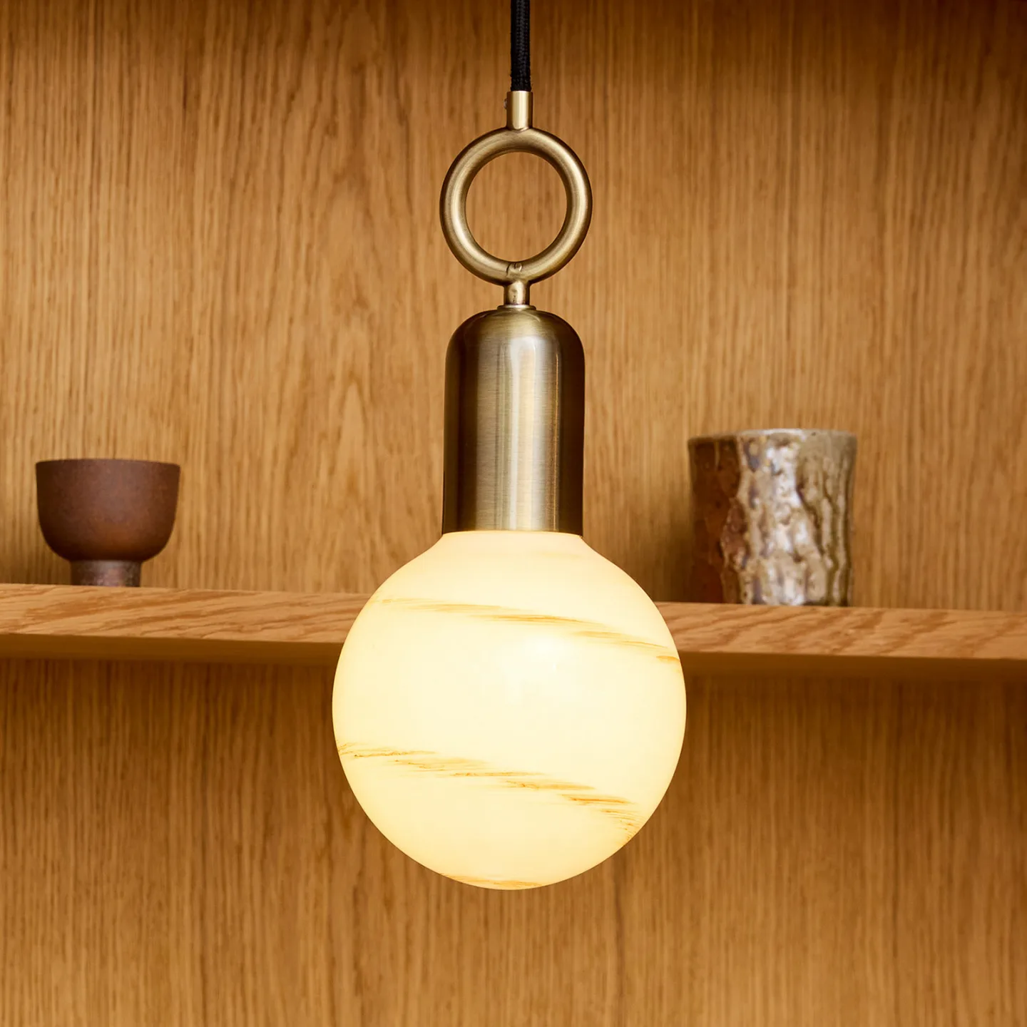 Stockholm hængelampe, antik messing, Ø 5 cm, E27 – Halo Design - Stue - Metal - Med én lyskilde