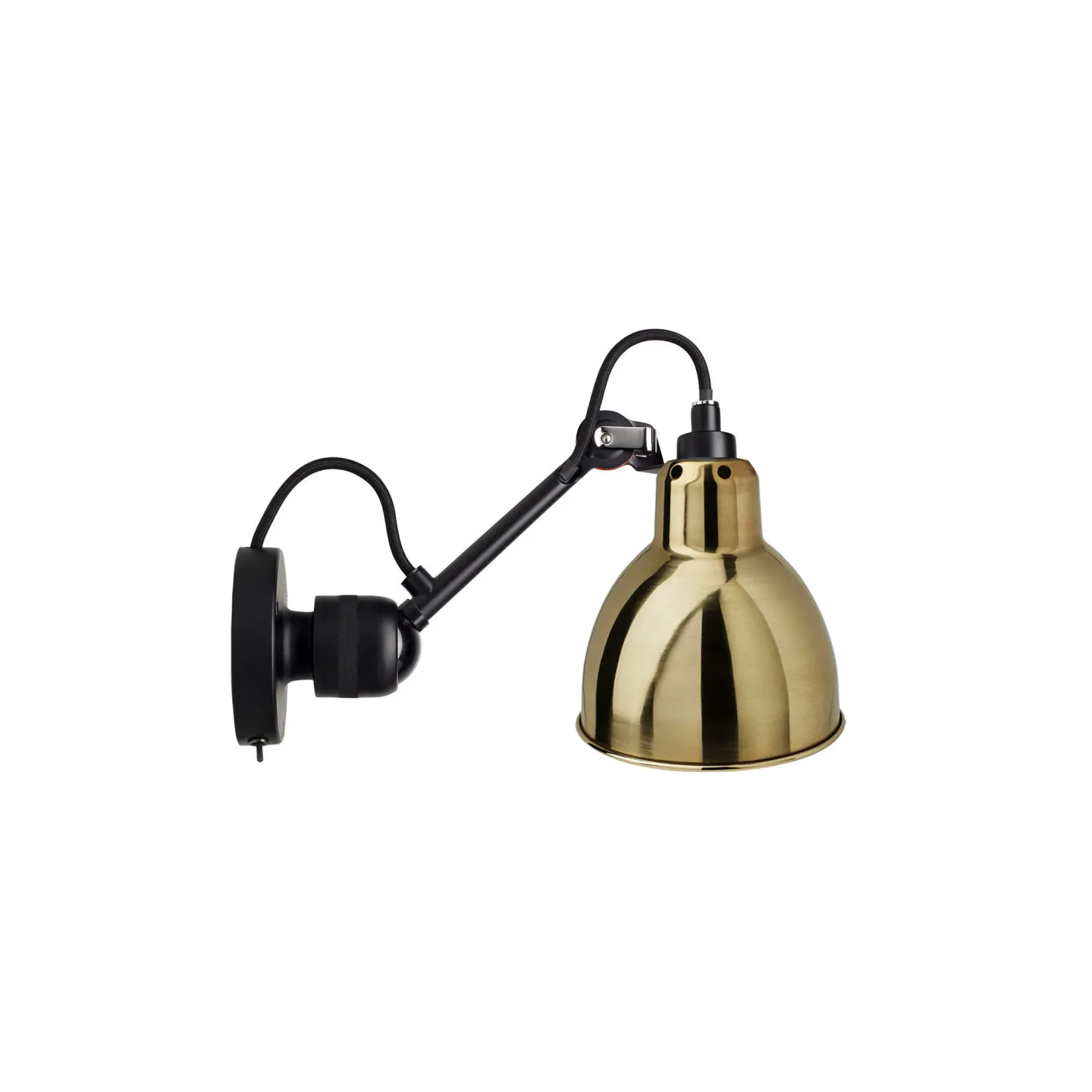 DCWéditions - Lampe Gras No304 SW - Round, Svart bas, Mässing - Sänglampor - Bernard-Albin Gras - Guld - Metall