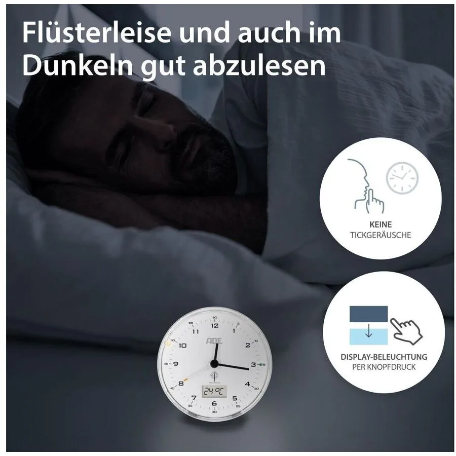 Wecker ADE Weiss ABS