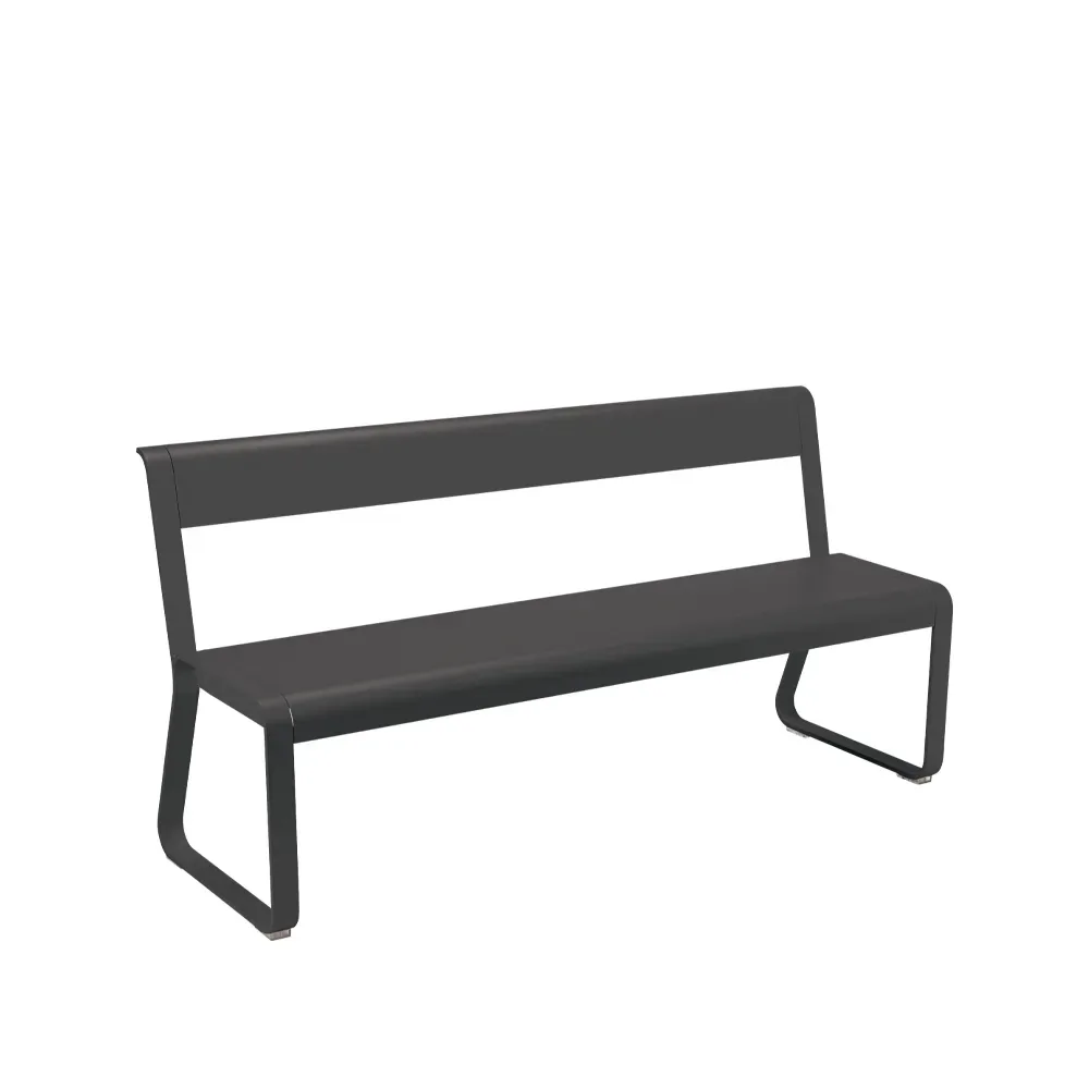 Fermob Bellevie bänk med ryggstöd Liquorice (svart)
