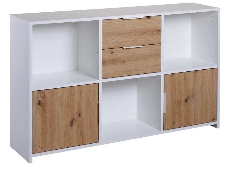 Bibliothek MODULO 120x30x77cm 5 Fächer weiss
