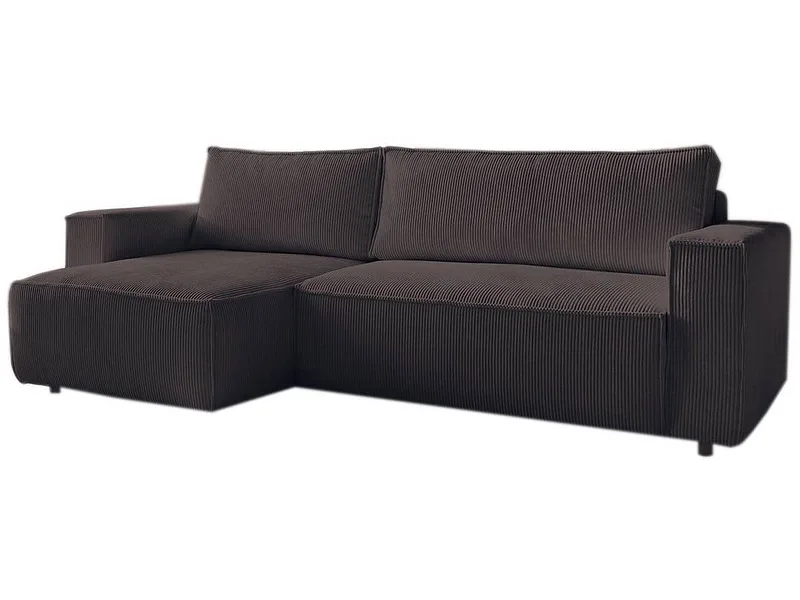Ecksofa mit Hocker BOBOCHIC NIHAD Cord-Stoff rotbraun