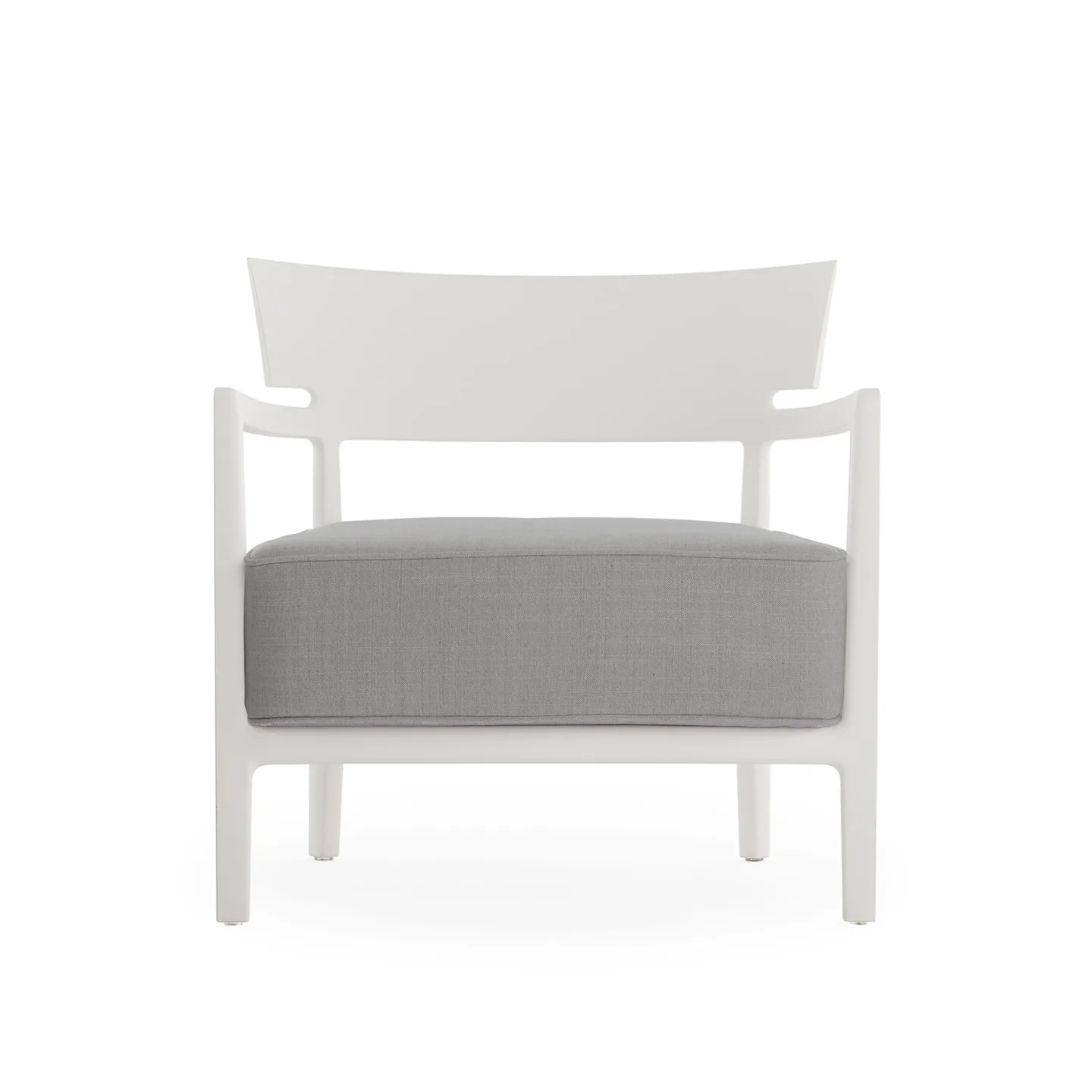Kartell - Cara Mat Outdoor White/Grey - Fåtöljer utomhus - Philippe Starck - Grå - Textilmaterial/Plast
