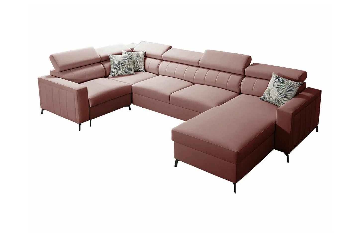 Galbally 5-sits Hörnbäddsoffa Pink -