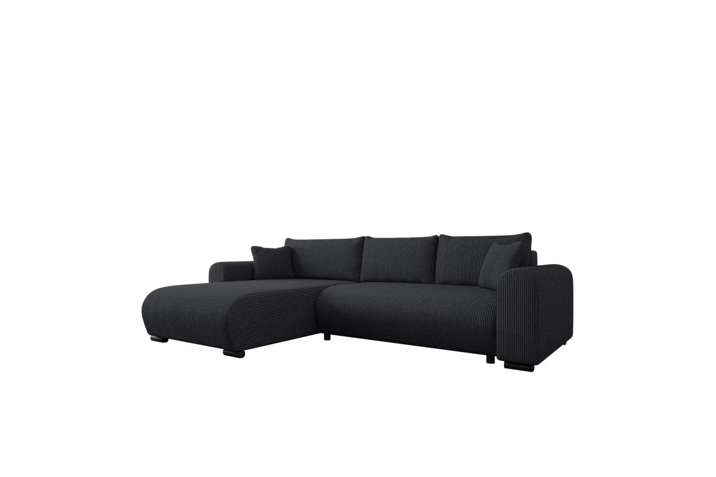 Handda Bäddsoffa med Divan 3-sits i Manchester - Svart