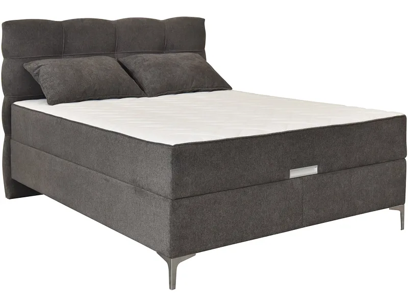 Boxspringbett KORLEONE dunkelgrau 160x200cm fest