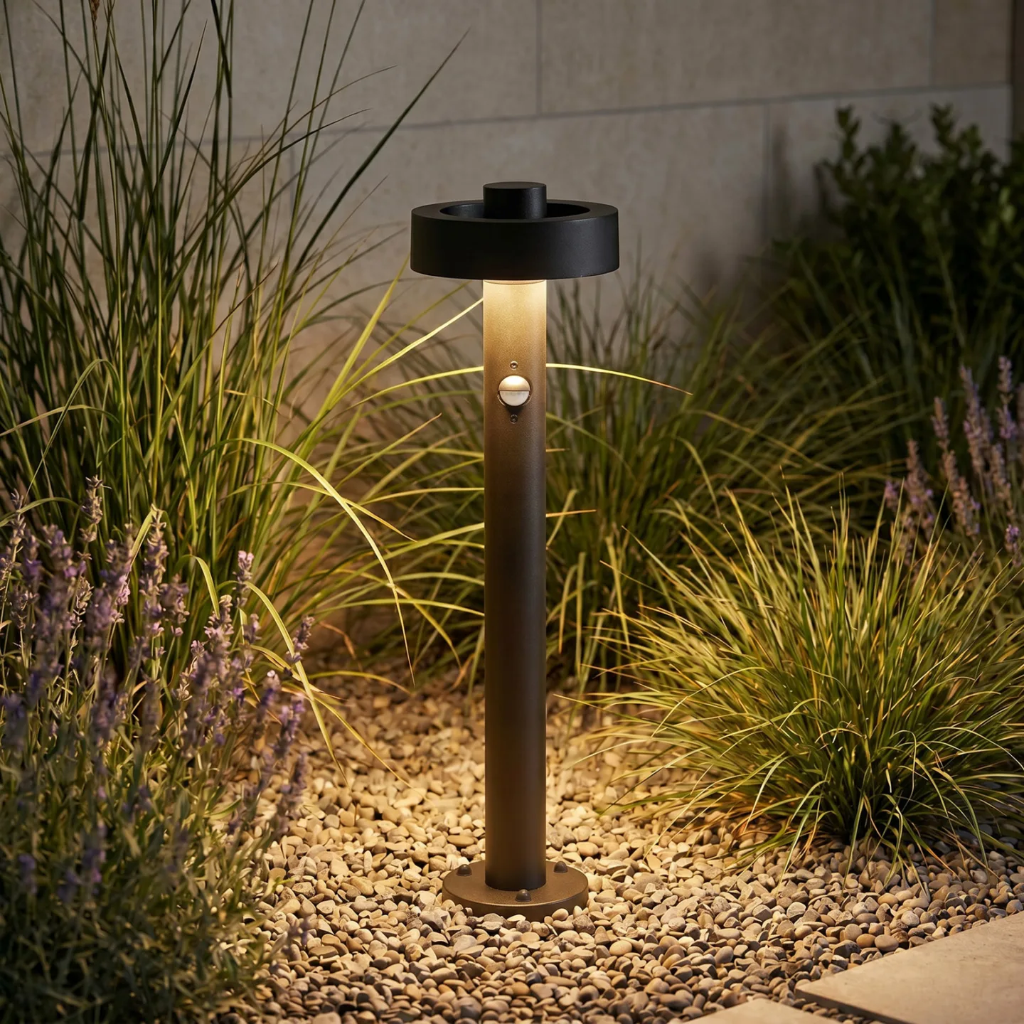 LED-Wegeleuchte Nirella, Sensor, 60 cm, schwarz, Metall, IP65, CCT - Lucande - Modern - Einflammig
