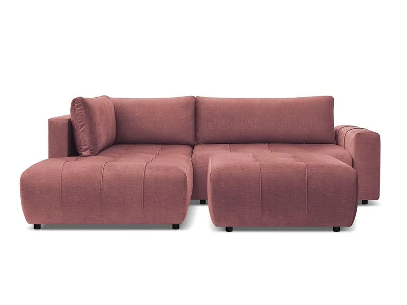 Ecksofa mit Hocker BOBOCHIC ARSENE Samt orange