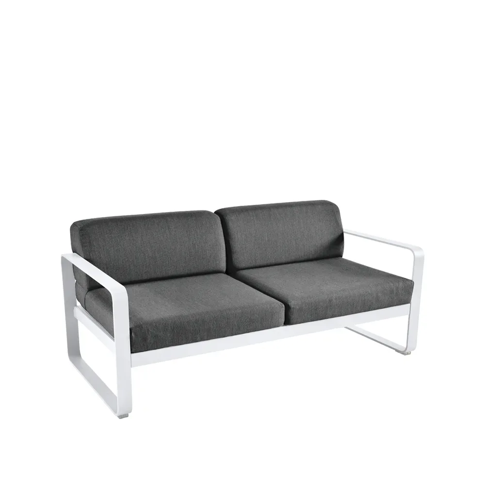 Fermob Bellevie 2-sits soffa Cotton white (vit), graphite grey dyna