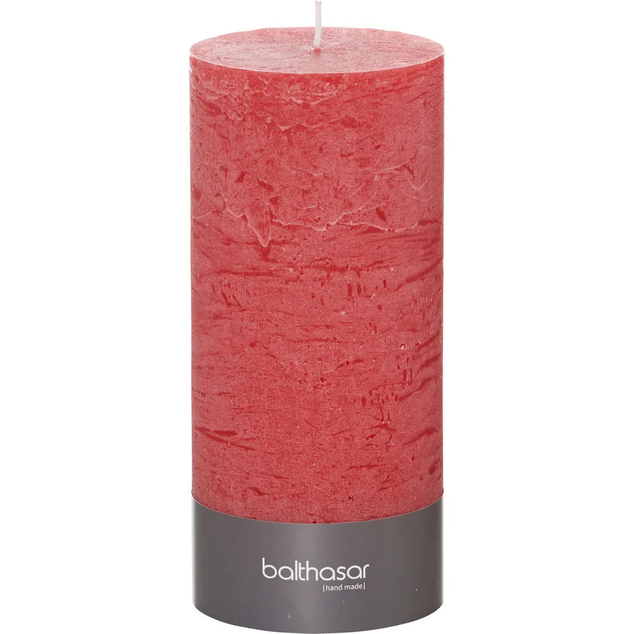 Balthasar Kerze Rustico rot H20 cm D9 cm, Brenndauer 120h - Material: Wachs