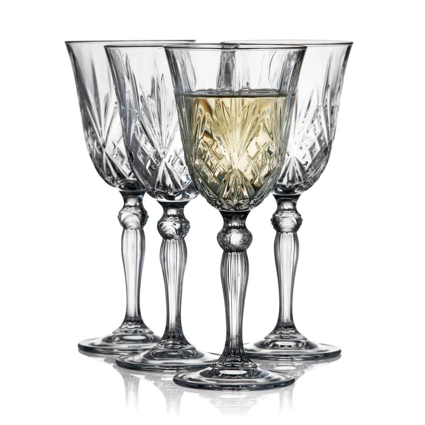 Lyngby Glas Melodia Weißweinglas 21 cl 4er Pack Kristall