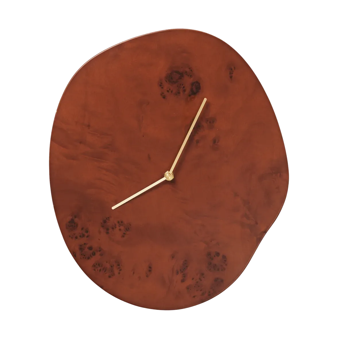 Ferm Living Melt Wanduhr 28 x 33cm Dark stained burl
