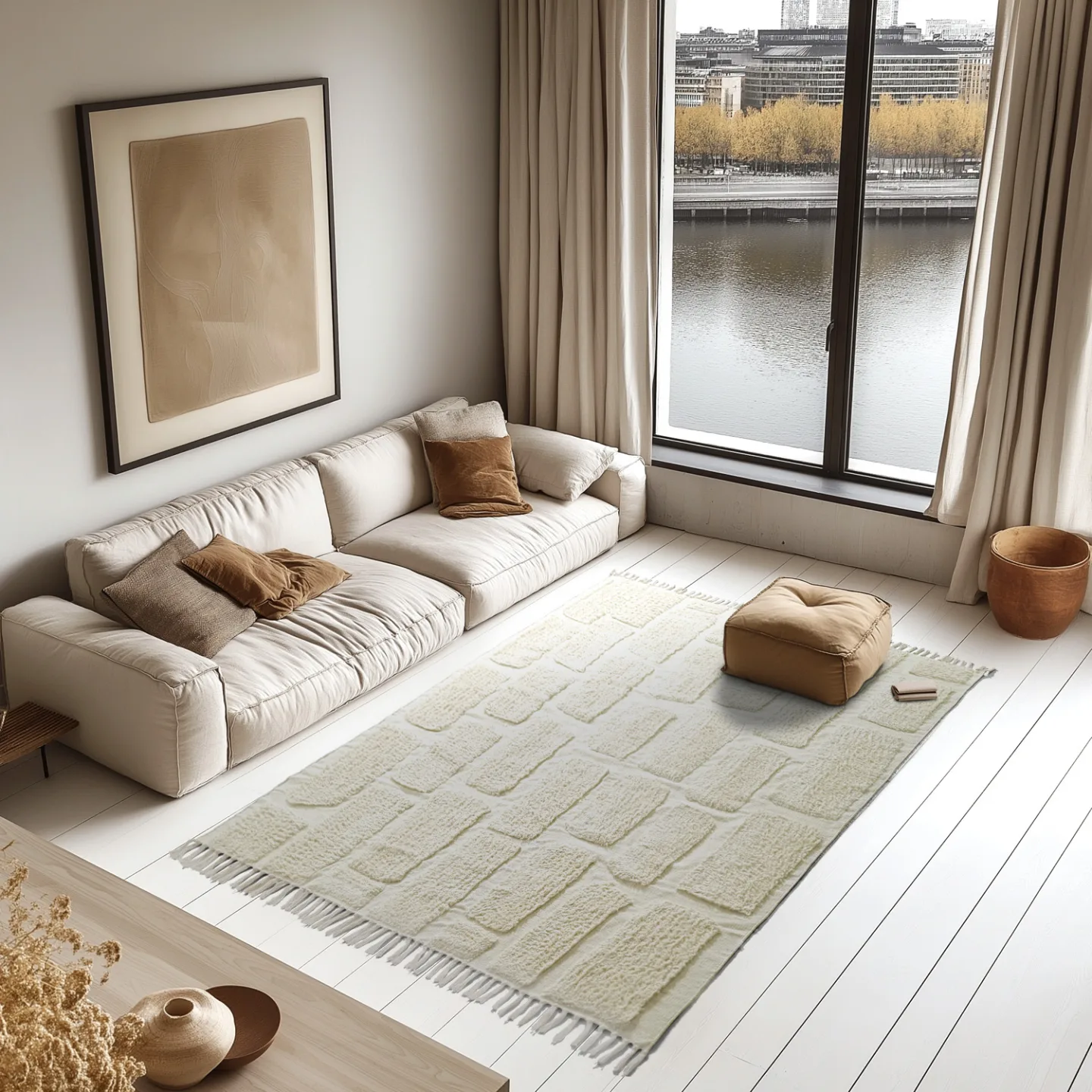 Ryetepper - Cyrus Natural Cotton Shaggy (off-white) (Størrelse: 240 x 340 cm)