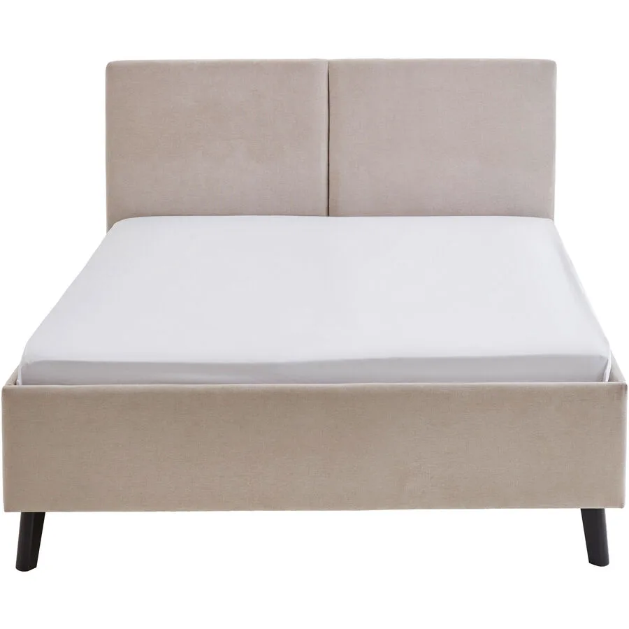 Bett Nola Beige Stoff 140 x 200 cm