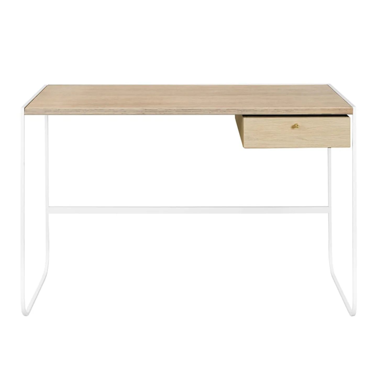 Asplund - Tati Desk White / Vitbetsad Ek P2 - Skrivbord - Broberg & Ridderstråle - Träfärgad - Metall/Trä