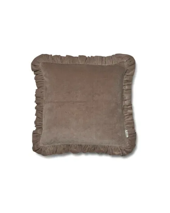 Frilled pudebetræk desert taupe