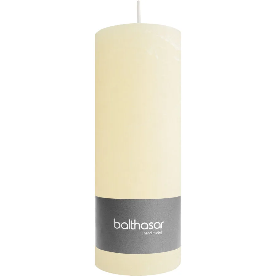 Balthasar Kerze Rustico ecru H18 cm D7 cm, Brenndauer 85h - Material: Wachs