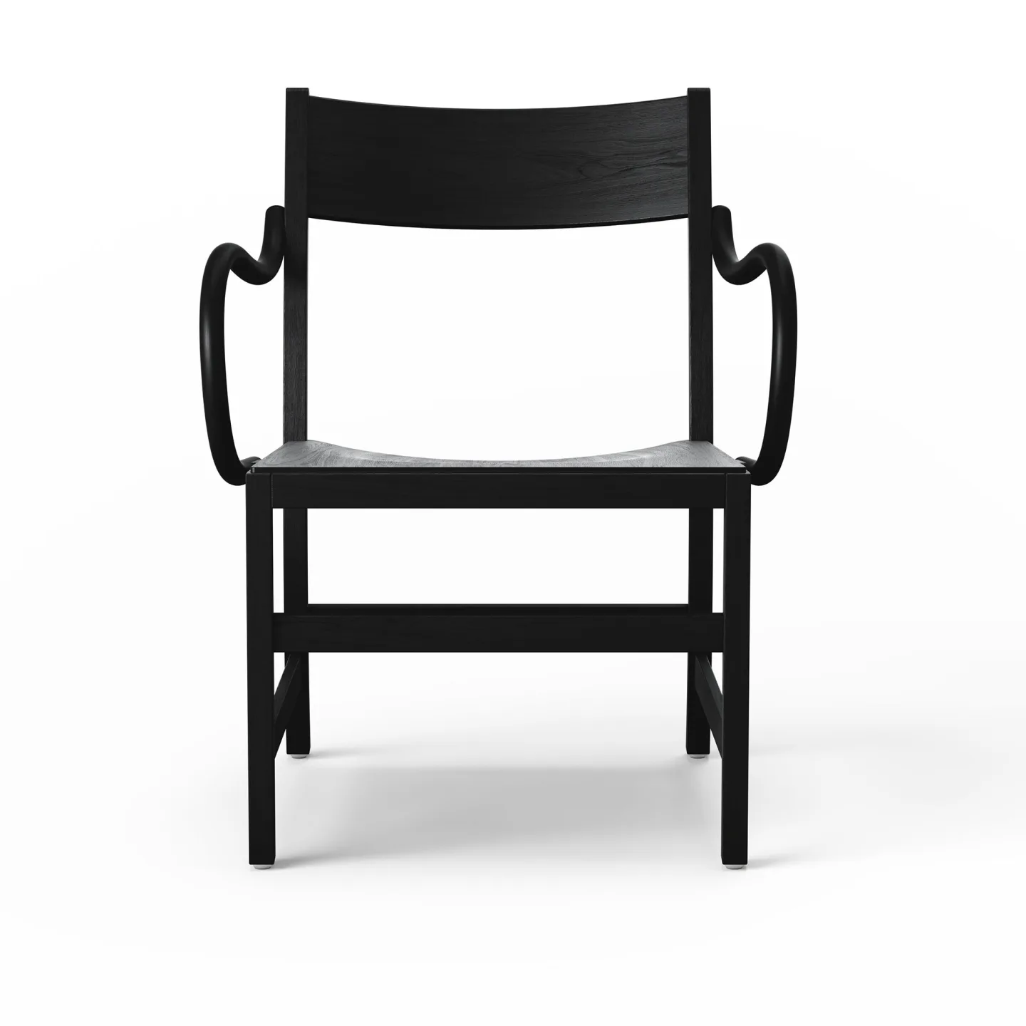 Massproductions - Waiter XL Easy Chair, Black Stained Beech, Utan klädsel - Fåtöljer - Chris Martin - Svart - Trä