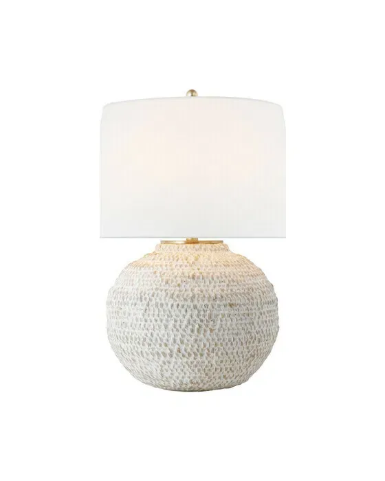 Avedon Small Table Lamp White Rattan