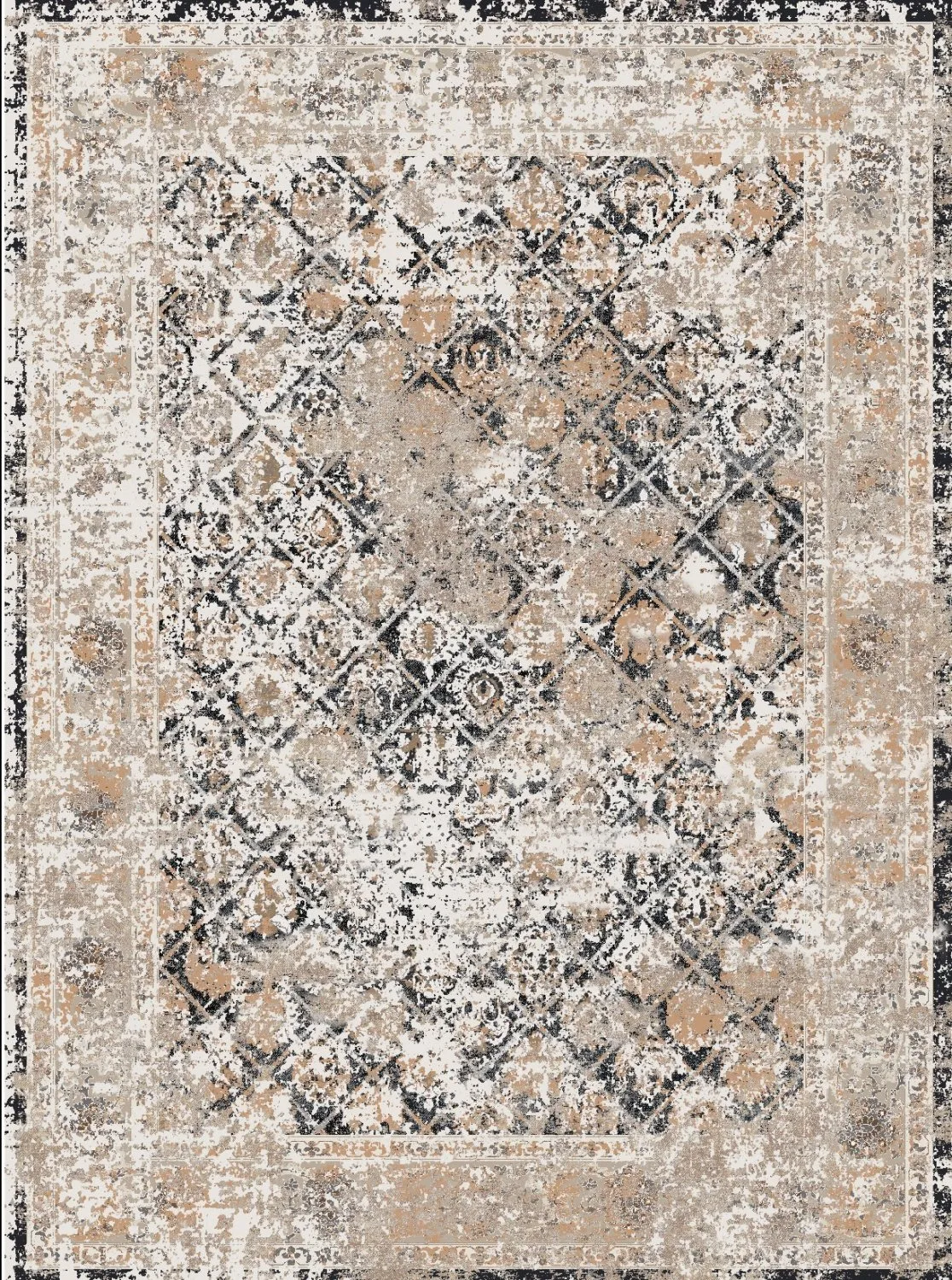 Wilton-teppe - Douz (sort/multi) (Størrelse: 160 x 230 cm)