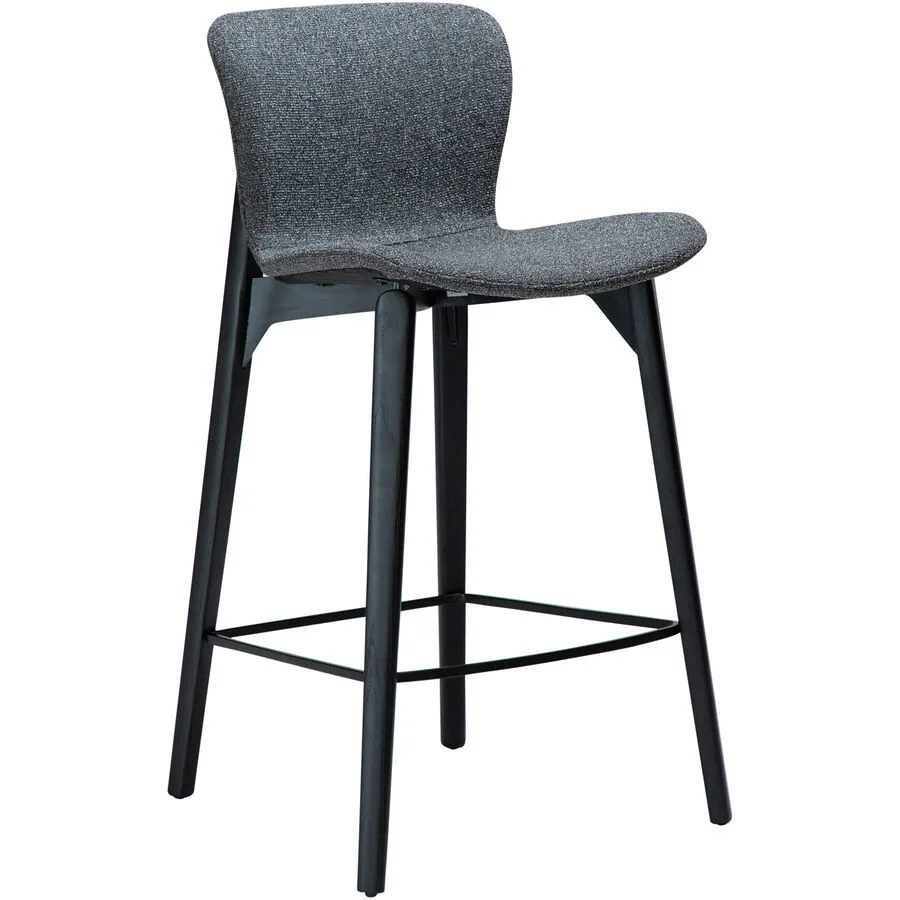 DAN-FORM Barhocker 2er-Set Paragon grey, schwarz Stoff, Holz H 92 cm