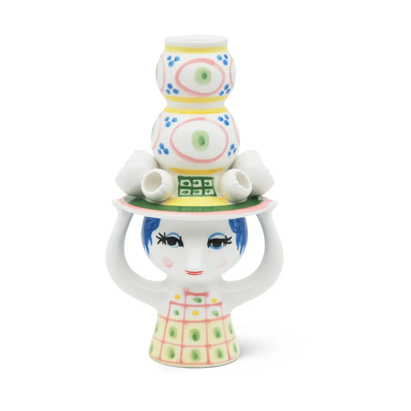 Bjørn Wiinblad Lady with hat Kerzenständer H16 cm Rosa