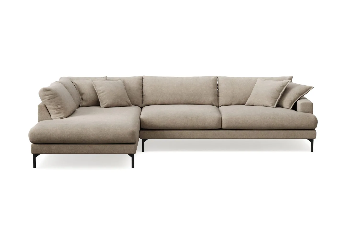 Menard Premium 5-sits Vänstervänd L-formad Djup Schäslongsoffa i Tyg - Brun