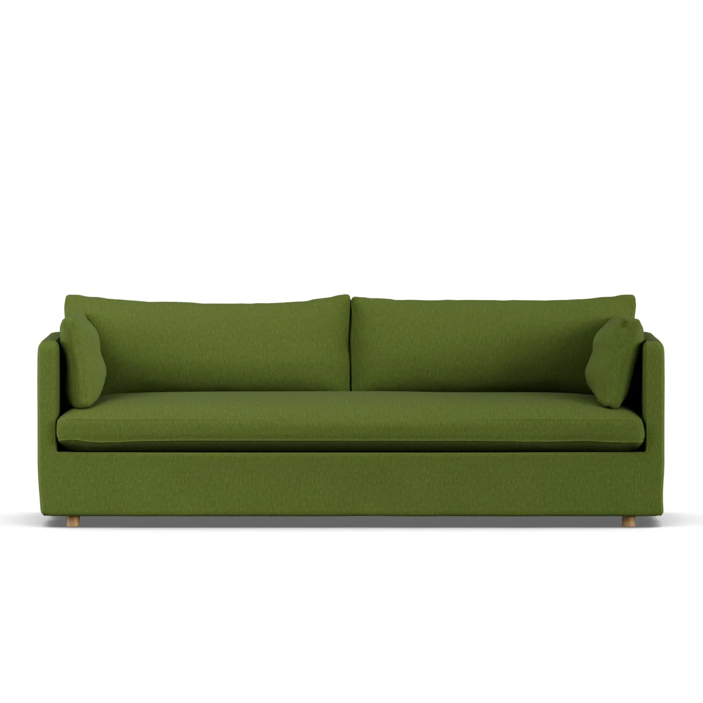 1898 Linnevik Sofa Luiza Green 3975-Eiche weiß geölt, 4-sitzig, mit Volant