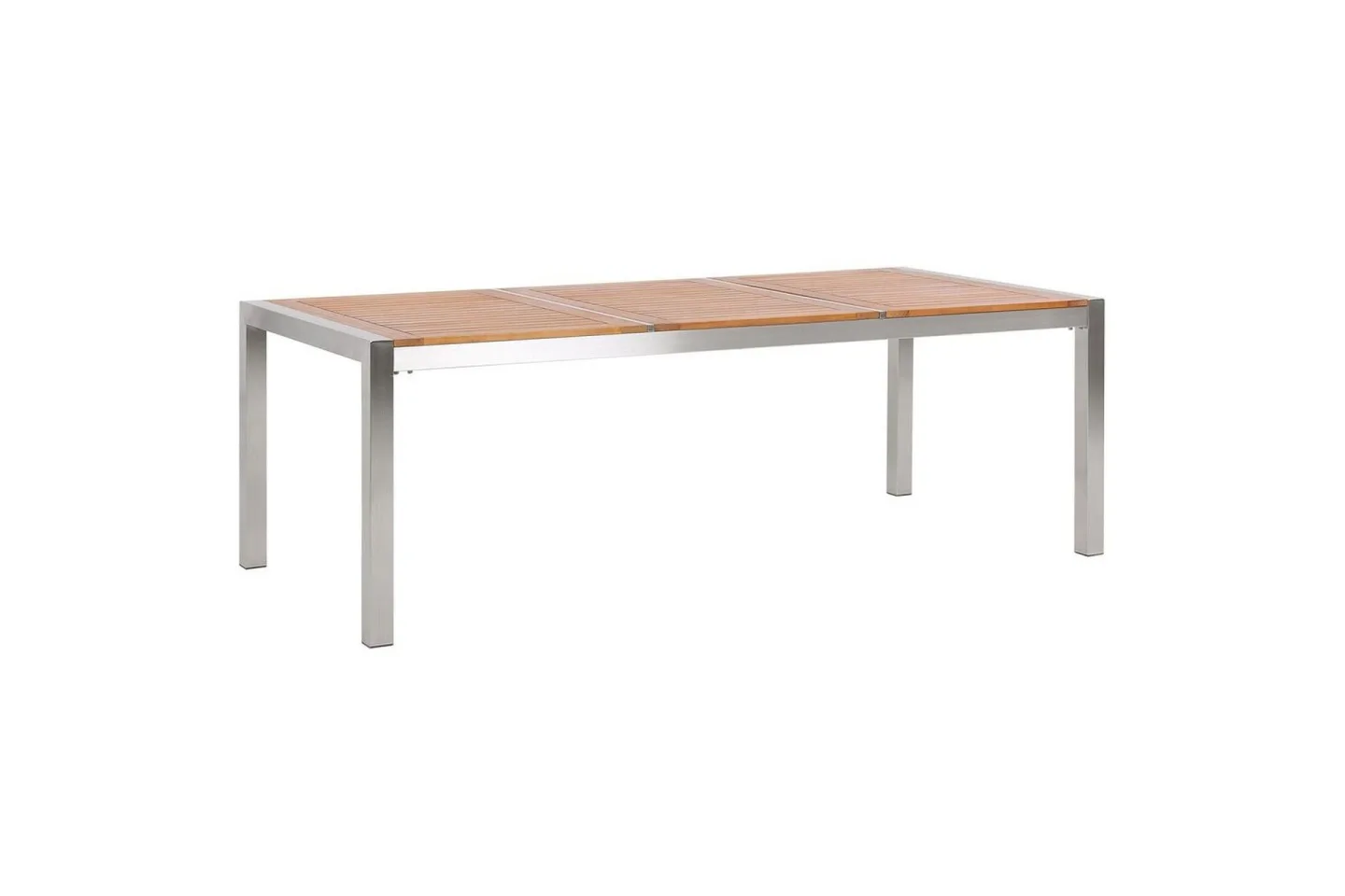 Trädgårdsbord Grosseto Ljus trä/silver, 100x220x74 cm - Ljus trä/silver, 100x220x74 cm