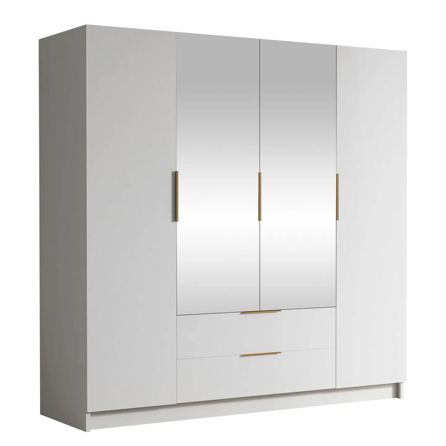 Kelros Garderob med Spegel 200x216 cm - Vit