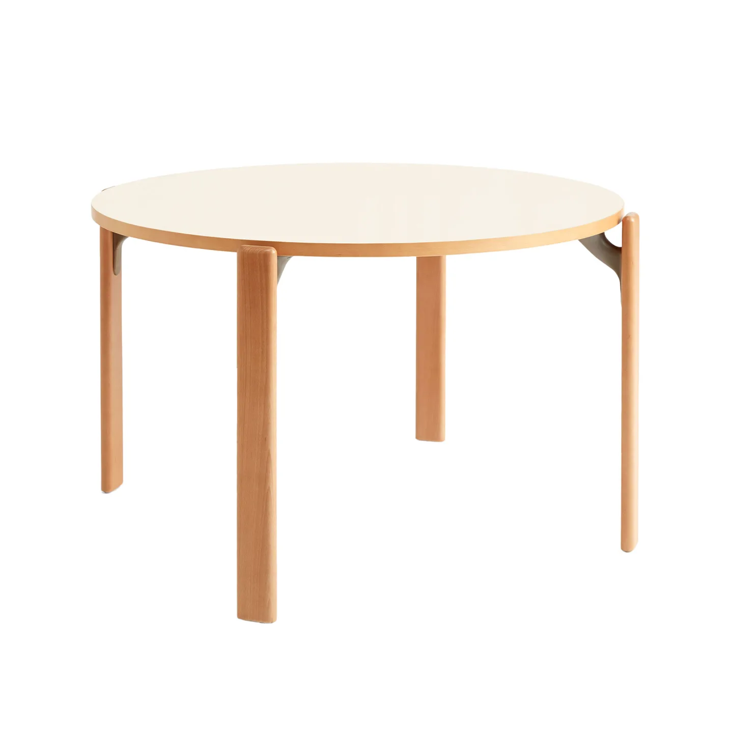 HAY - Rey Table Golden waterbased lacq. beech frame, 128xH74,5 Ivory white laminate tabletop - Matbord - Bruno Rey - Träfärgad - Trä
