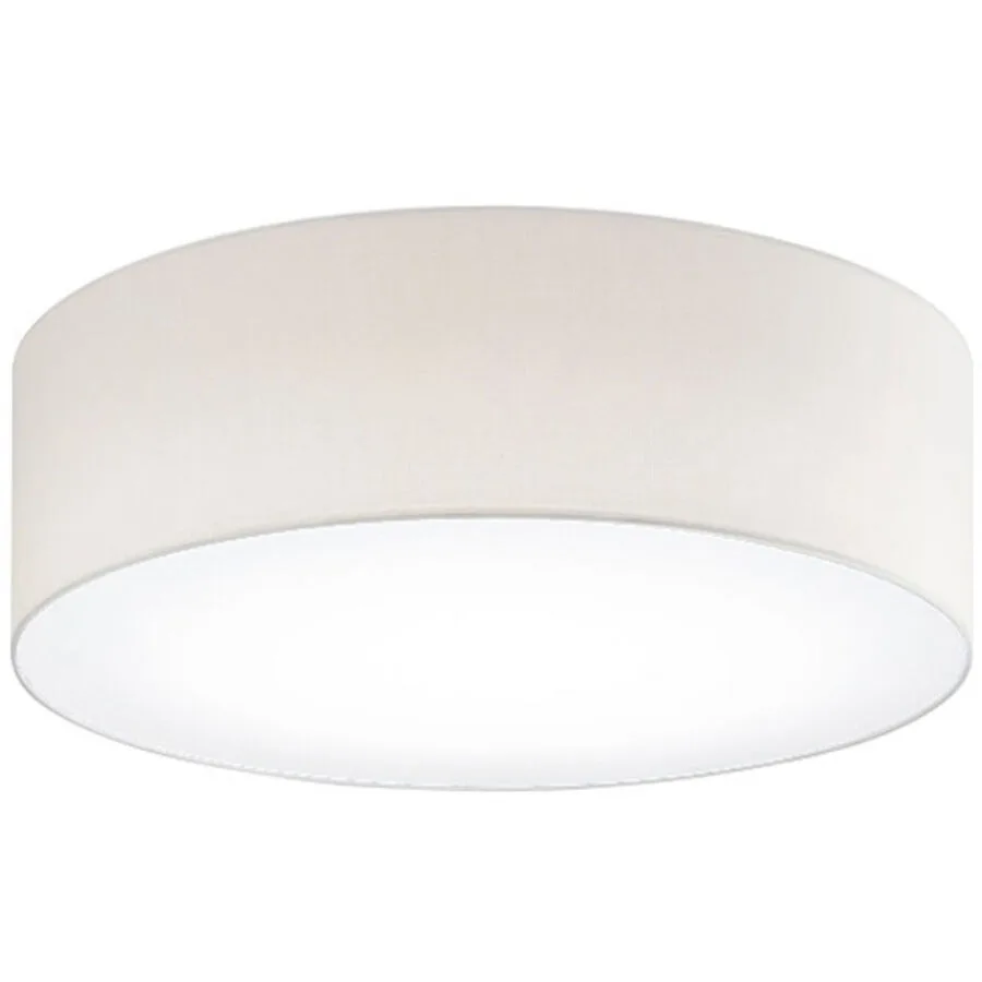 Deckenlampe Noah Beige Metall/Stoff 50 cm 16 cm - Farbe: CREME - LED - Lichtfarbe: Neutralweiss - Material: Metall/ Stoff - Deckenlampe- LED